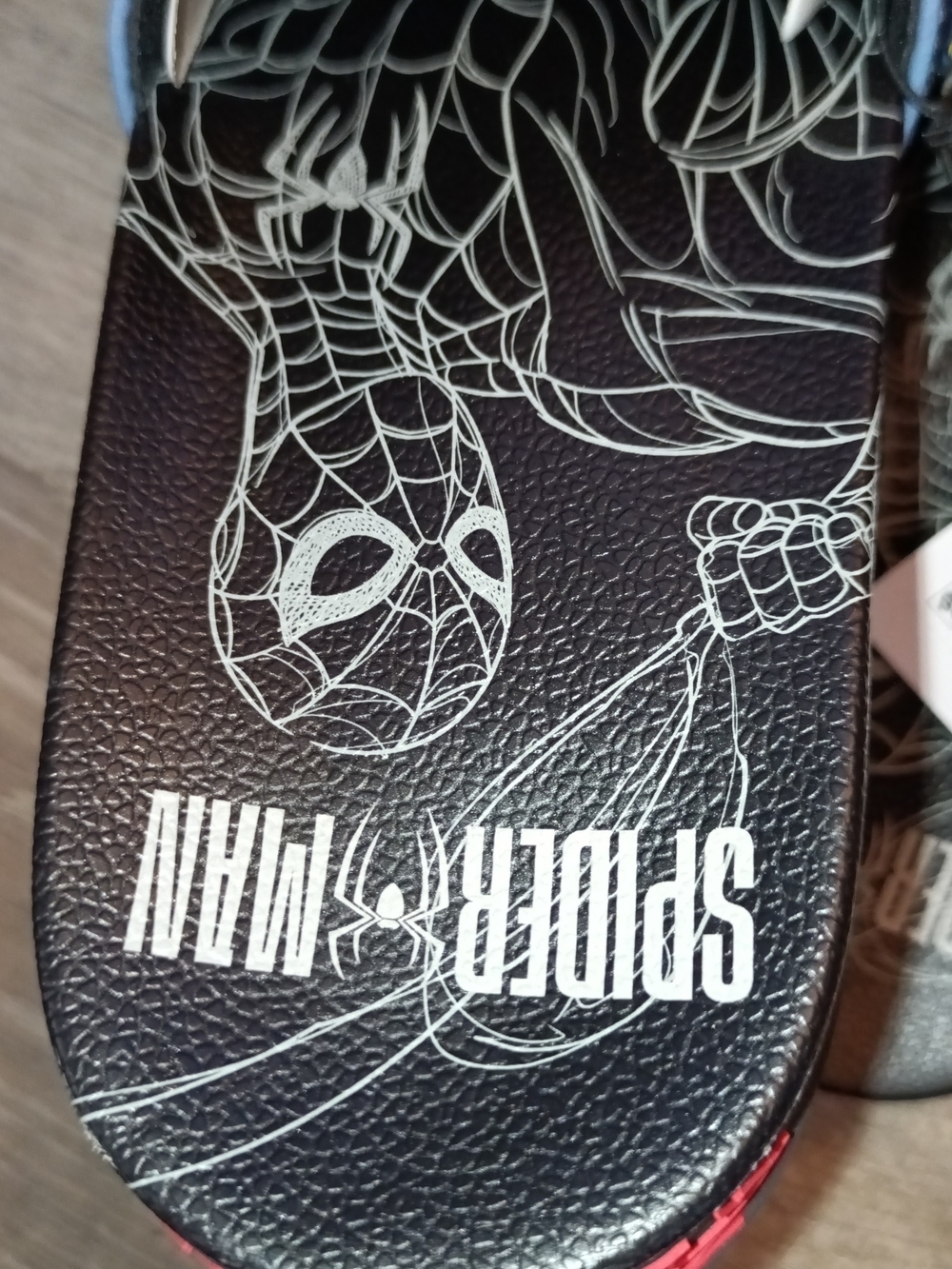Spiderman Mens Red, Blue and Black Slide Sandals NWT 12 - Picture 3 of 4